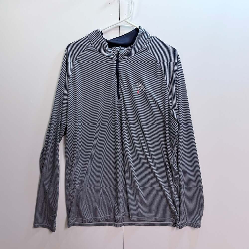 Levelwear Michelob Ultra Striped 1/4 Zip Pullover Shirt 2XL